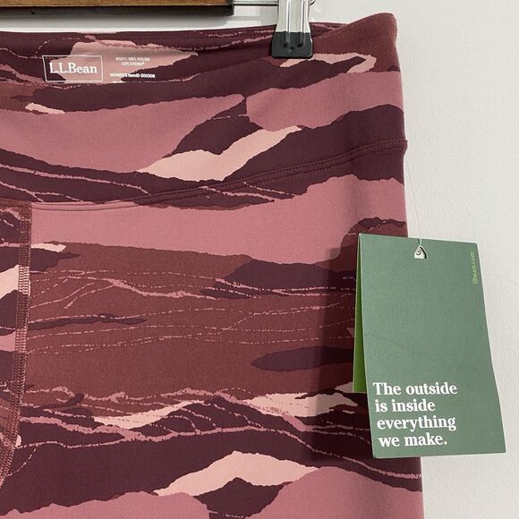 L.L. Bean Boundless Performance Leggings Women's L Capri Cropped Printed NEW - Picture 7 of 12